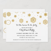 ホワイトスノークリスマスパーティークリスマスホリデーズ招待状 招待状 (正面/裏面)