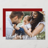 ホワイトスノークリスマス応援素朴スクリプトの写真 シーズンカード (正面/裏面)