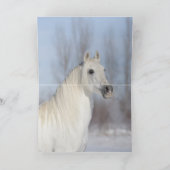 ホワイトスノースタリオンホースグリーティングカード カード (内部)