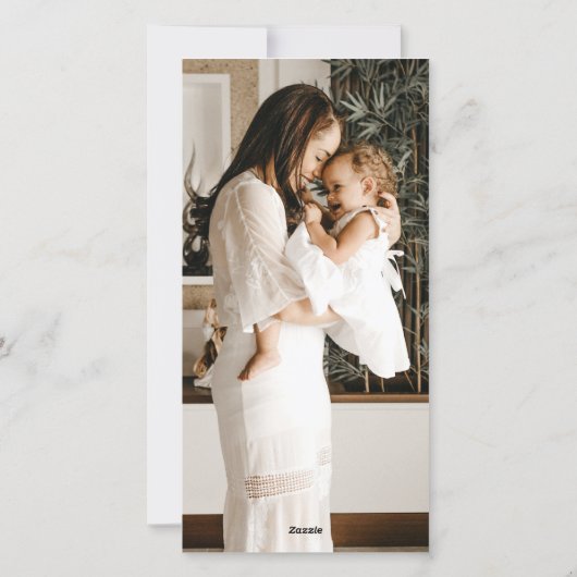 ホワイトスノーツリーハウスフォトクリスマスグリーティング シーズンカード (裏面)