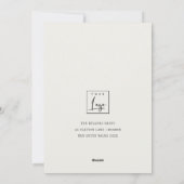 ホワイトスノーツリーハウスロゴクリスマスグリーティング シーズンカード (裏面)