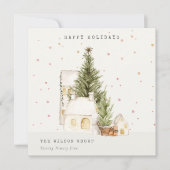 ホワイトスノーツリーハウスロゴ季節のごあいさつ シーズンカード (正面)