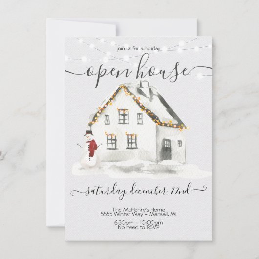 ホワイトスノーファームハウスクリスマスオープンハウスパーティー 招待状 (正面)