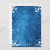 ホワイトスノーフレークとブルークリスマスパジャマパーティー 招待状 (裏面)