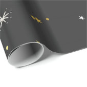 ホワイトスノーフレークと金ゴールドボール ラッピングペーパー (ロールコーナー)