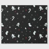 ホワイトスノーフレークのクリスマスラッピング紙 ラッピングペーパー (フラット)