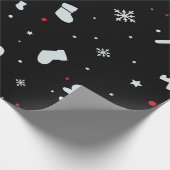 ホワイトスノーフレークのクリスマスラッピング紙 ラッピングペーパー (角)