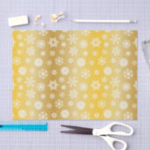 ホワイトスノーフレークを使用したクリスマスの変化金ゴールド 薄葉紙 (クラフト)