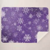 ホワイトスノーフレークアメジストパープル シェルパブランケット (正面(横))
