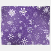 ホワイトスノーフレークアメジストパープル フリースブランケット (正面(横))