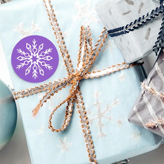 ホワイトスノーフレークアメジストパープル ラウンドシール