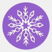 ホワイトスノーフレークアメジストパープル ラウンドシール (正面)