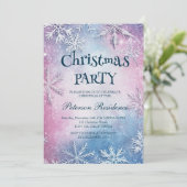 ホワイトスノーフレークエレガントクリスマスパーティー 招待状 (スタンド正面)