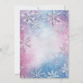 ホワイトスノーフレークエレガントクリスマスパーティー 招待状 (裏面)