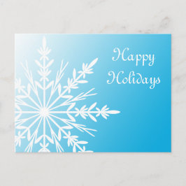 ホワイトスノーフレークオンティール（緑がかった色）ビジネスハッピーホリデイズ シーズンポストカード