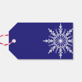 ホワイトスノーフレークオンブルークリスマスホリデー ギフトタグ (裏面横)