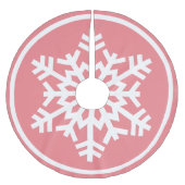 ホワイトスノーフレークオンライト赤面コーラルピンク ブラッシュドポリエステルツリースカート (正面)