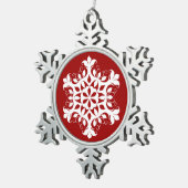 ホワイトスノーフレークオーナメント スノーフレークピューターオーナメント (右)