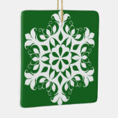 ホワイトスノーフレークオーナメント セラミックオーナメント (右)