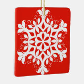 ホワイトスノーフレークオーナメント セラミックオーナメント (右)