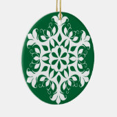 ホワイトスノーフレークオーナメント セラミックオーナメント (右)