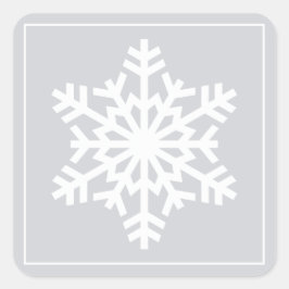 ホワイトスノーフレーククリスマスホリデーギフトラベル スクエアシール