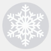 ホワイトスノーフレーククリスマスホリデー封筒用シール ラウンドシール (正面)