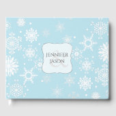 ホワイトスノーフレークスウィンターウェディングゲストブック ゲストブック (正面)