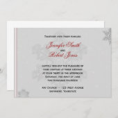 ホワイトスノーフレークスオンシルバー結婚式招待状 招待状 (正面/裏面)