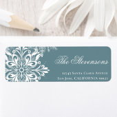 ホワイトスノーフレークスクリスマス差出人住所 ラベル