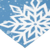 ホワイトスノーフレークスサファイアブルー テーブルクロス (アングル)