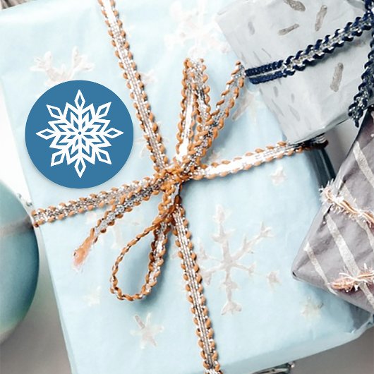 ホワイトスノーフレークスサファイアブルー ラウンドシール