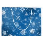 ホワイトスノーフレークスサファイアブルー ラージペーパーバッグ (裏面)