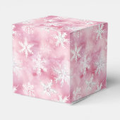 ホワイトスノーフレークスピンクウォーターカラーパターンギリー フェイバーボックス (裏面サイド)