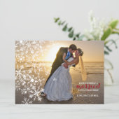 ホワイトスノーフレークスフォトホリデーカード シーズンカード (スタンド正面)