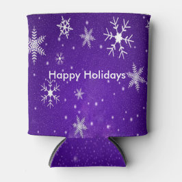 ホワイトスノーフレークスブルーバックグラウンドクーラーボックス 缶クーラー