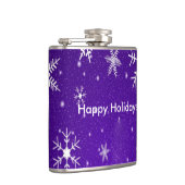 ホワイトスノーフレークスブルーバックグラッドビニールフラ包まれたスコ フラスク (右)