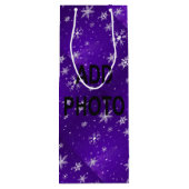 ホワイトスノーフレークスブルーパープルバックグラドワイン抱き枕 ワインギフトバッグ (裏面)