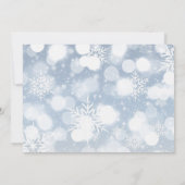 ホワイトスノーフレークスホリデーパーティー招待状 招待状 (裏面)