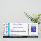 ホワイトスノーフレークスボーディングパス結婚式招待状 招待状 (スタンド正面)