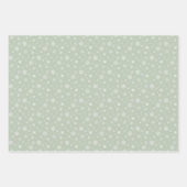 ホワイトスノーフレークパターンクリスマスホリデーパステル ラッピングペーパーシート (正面3)