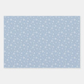 ホワイトスノーフレークパターンクリスマスホリデー ラッピングペーパーシート (正面2)