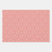 ホワイトスノーフレークパターンクリスマスホリデー ラッピングペーパーシート (正面)