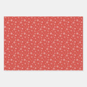 ホワイトスノーフレークパターンクリスマスホリデー ラッピングペーパーシート (正面2)