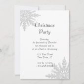 ホワイトスノーフレークホリデークリスマスパーティー 招待状 (正面)