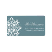 ホワイトスノーフレークホリデー差出人住所 ラベル (正面)