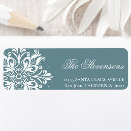 ホワイトスノーフレークホリデー差出人住所 ラベル