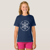 ホワイトスノーフレークホリデーTシャツ(子) Tシャツ (正面フル)