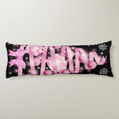 ホワイトスノーフレークライトピンクリボンクリスマスツリー ボディピロー (裏面)