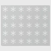 ホワイトスノーフレークラップ紙 ラッピングペーパー (フラット)